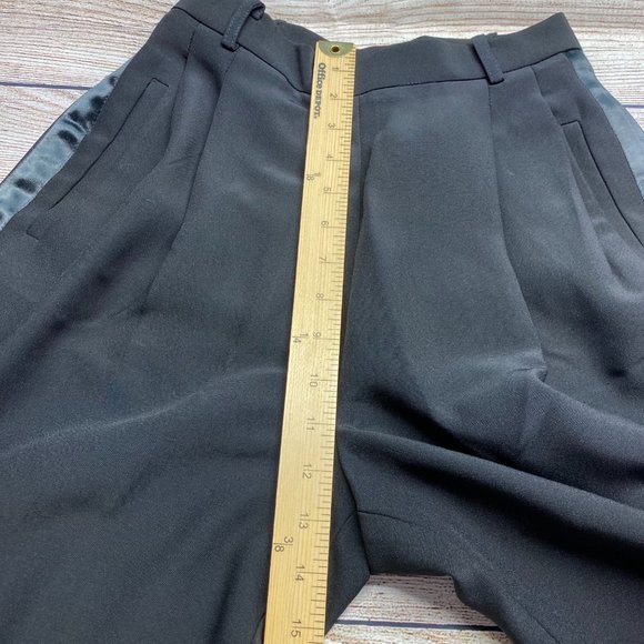 TEMPESTA Black Dressy Tuxedo Slacks Puddle Pants 4 - Picture 12 of 14
